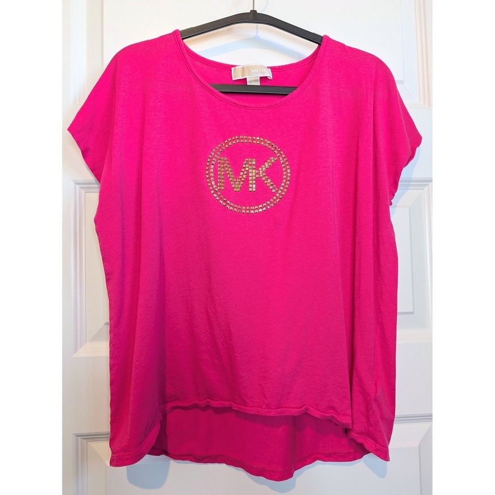 Michael Kors Pink Studded Logo T-Shirt